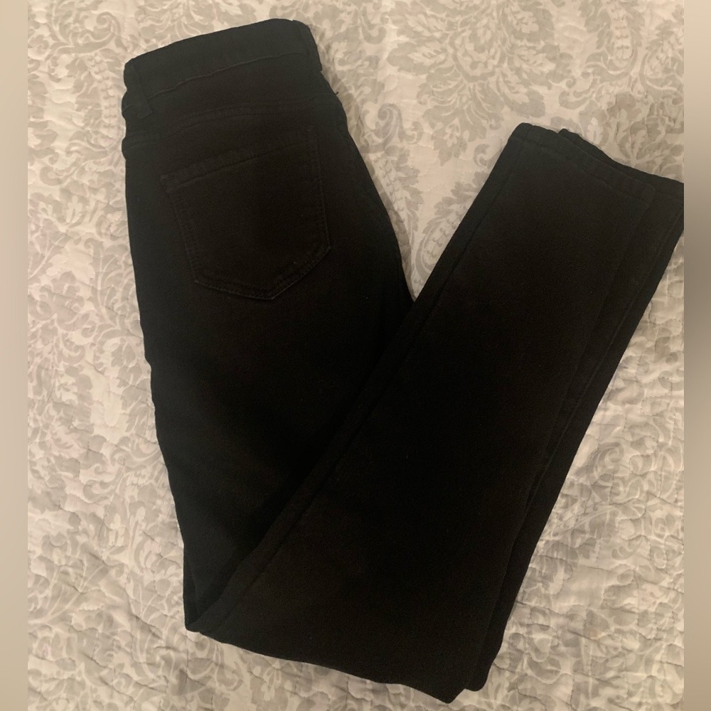 Black Fleece Lined Denim Jeans